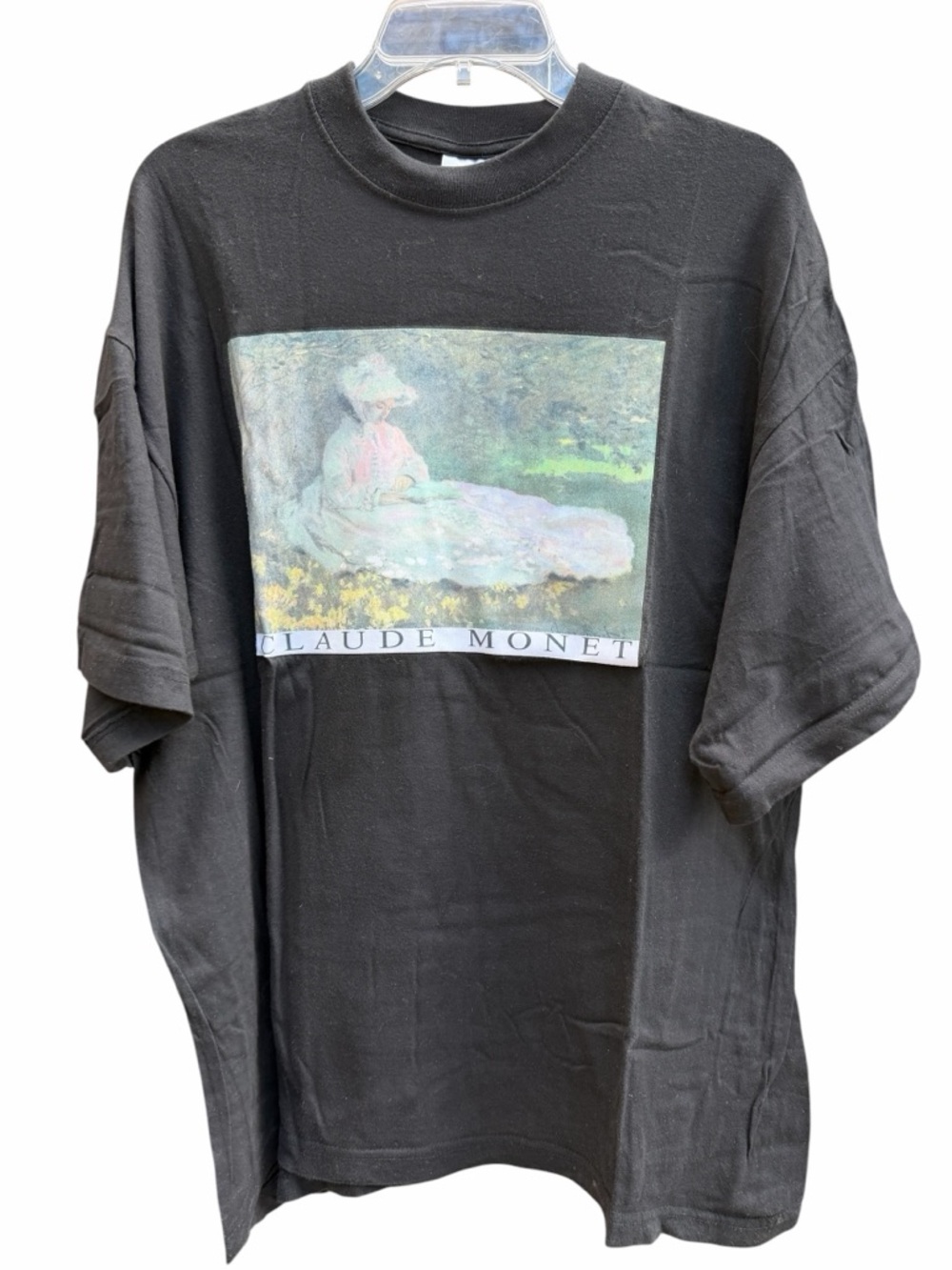 Claude Monet The Reader Black Unisex Graphic Short Sleeve Tee Shirt size XL